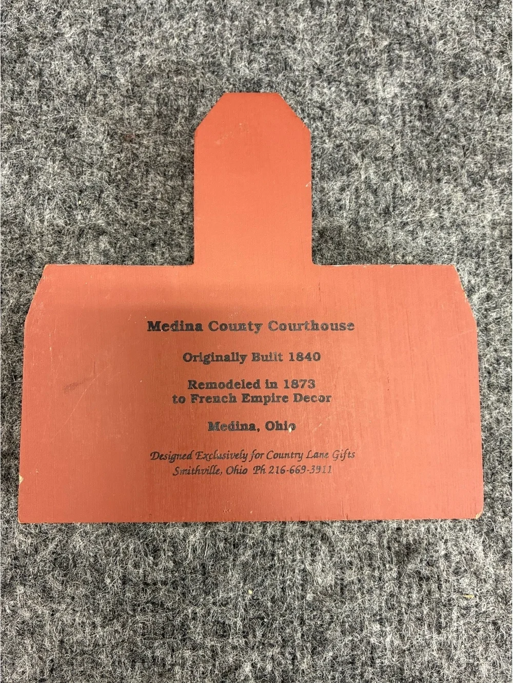 1990s The Cats' Meow Medina County Courthouse Wooden Collectible
